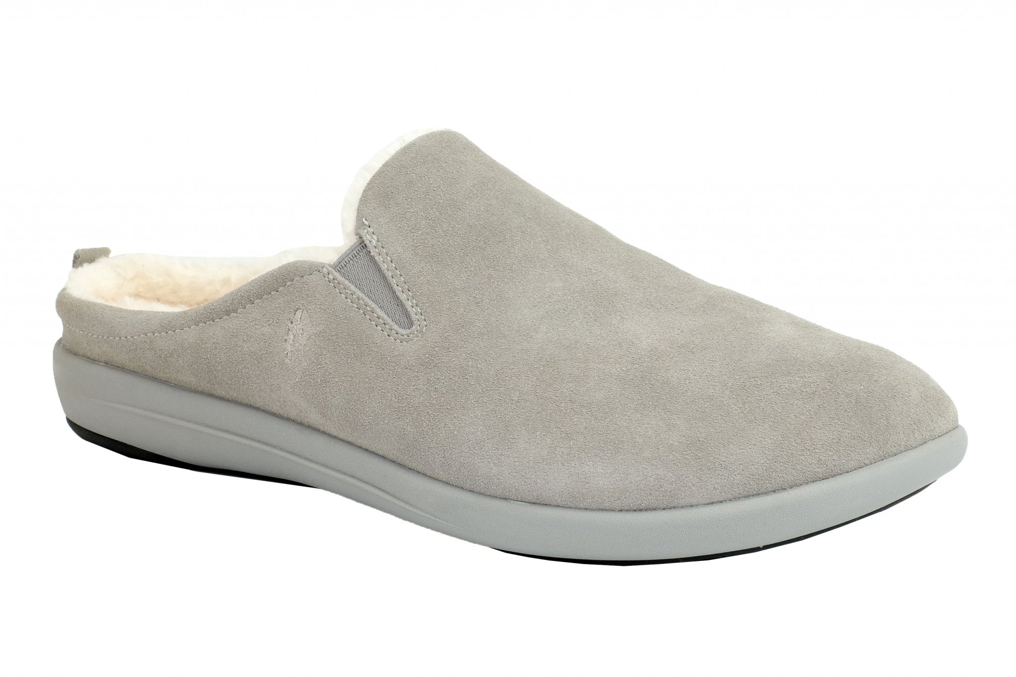 Revitalign Dundee Suede Men's Slippers - Grey - Product View - 2