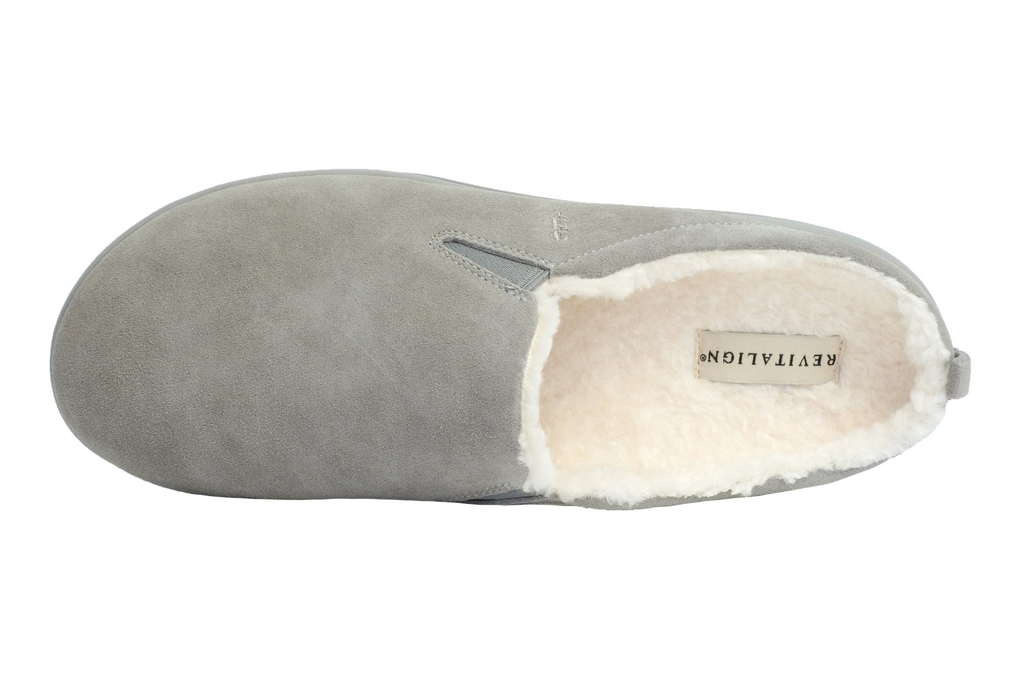 Revitalign Dundee Suede Men's Slippers - Grey - Product View - 6