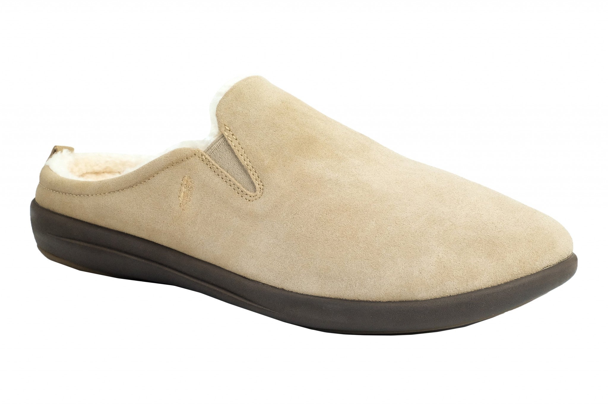 Revitalign Dundee Suede Men's Slippers - Tan - Product View - 2