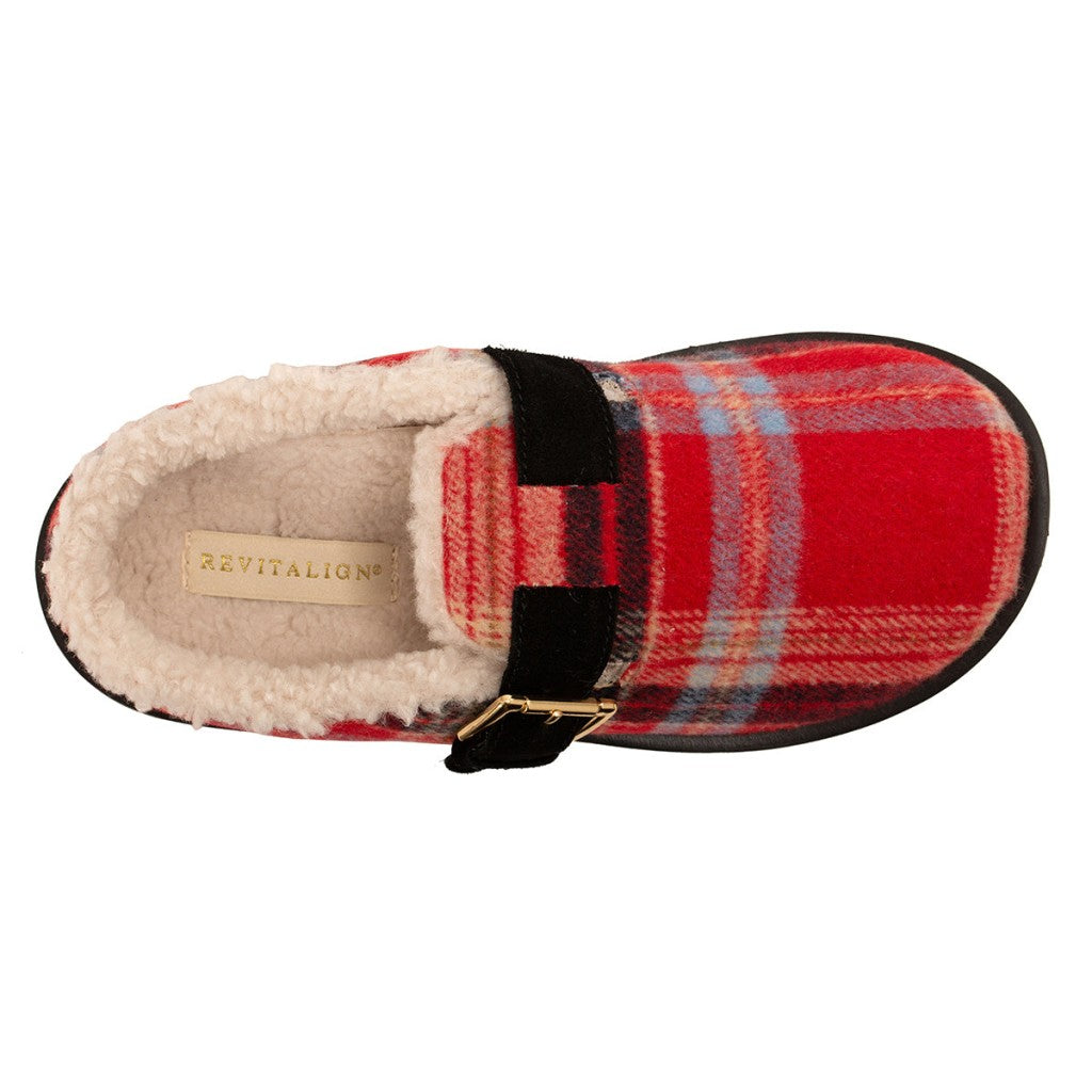Revitalign Gift Women's Slippers - Plaid Red - Product View - 7