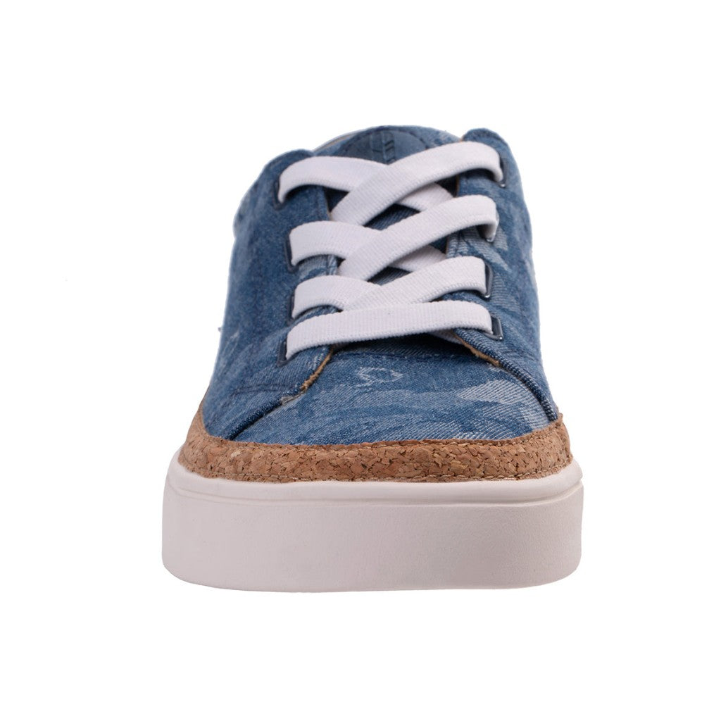 Revitalign Hermosa Orthotic Comfort Slip-On Women's Shoes - Denim Floral - Product View - 3
