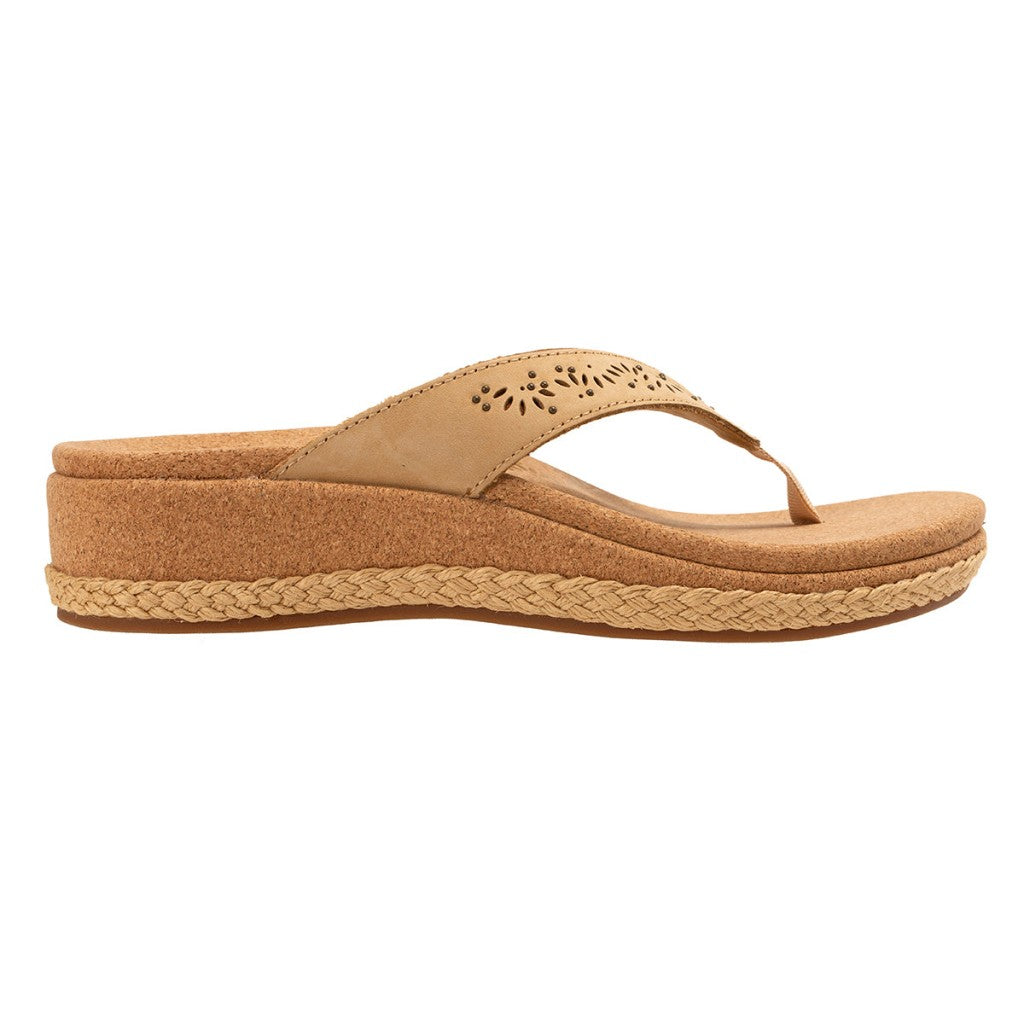 Revitalign Kate Stud Orthotic Comfort Wedge - Almond Buff - Product View - 1