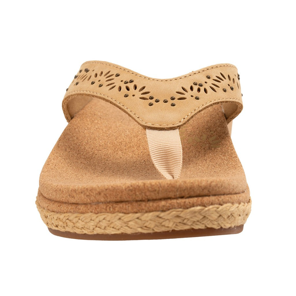 Revitalign Kate Stud Orthotic Comfort Wedge - Almond Buff - Product View - 3