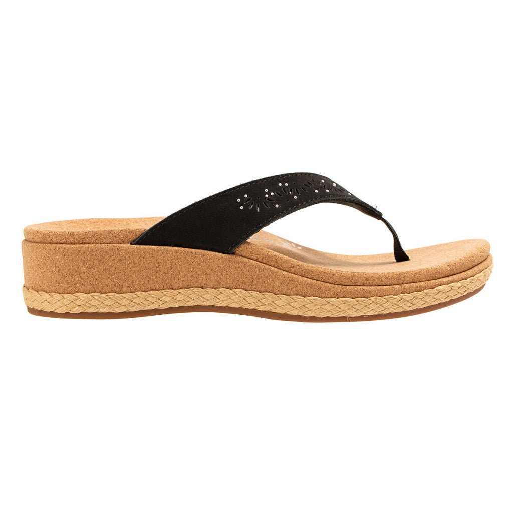 Revitalign Kate Stud Orthotic Comfort Wedge in Black