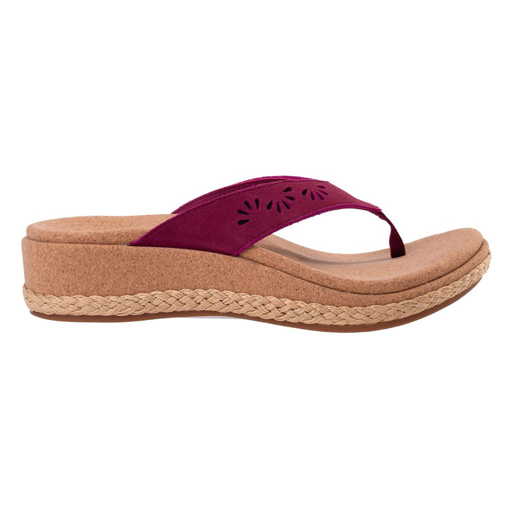 Revitalign Kate Wedge Supportive Women's Sandals in Red Plum