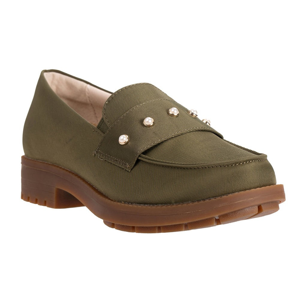 Revitalign Laurel Pearl Loafer Women's Shoes - Olive - Product View - 2