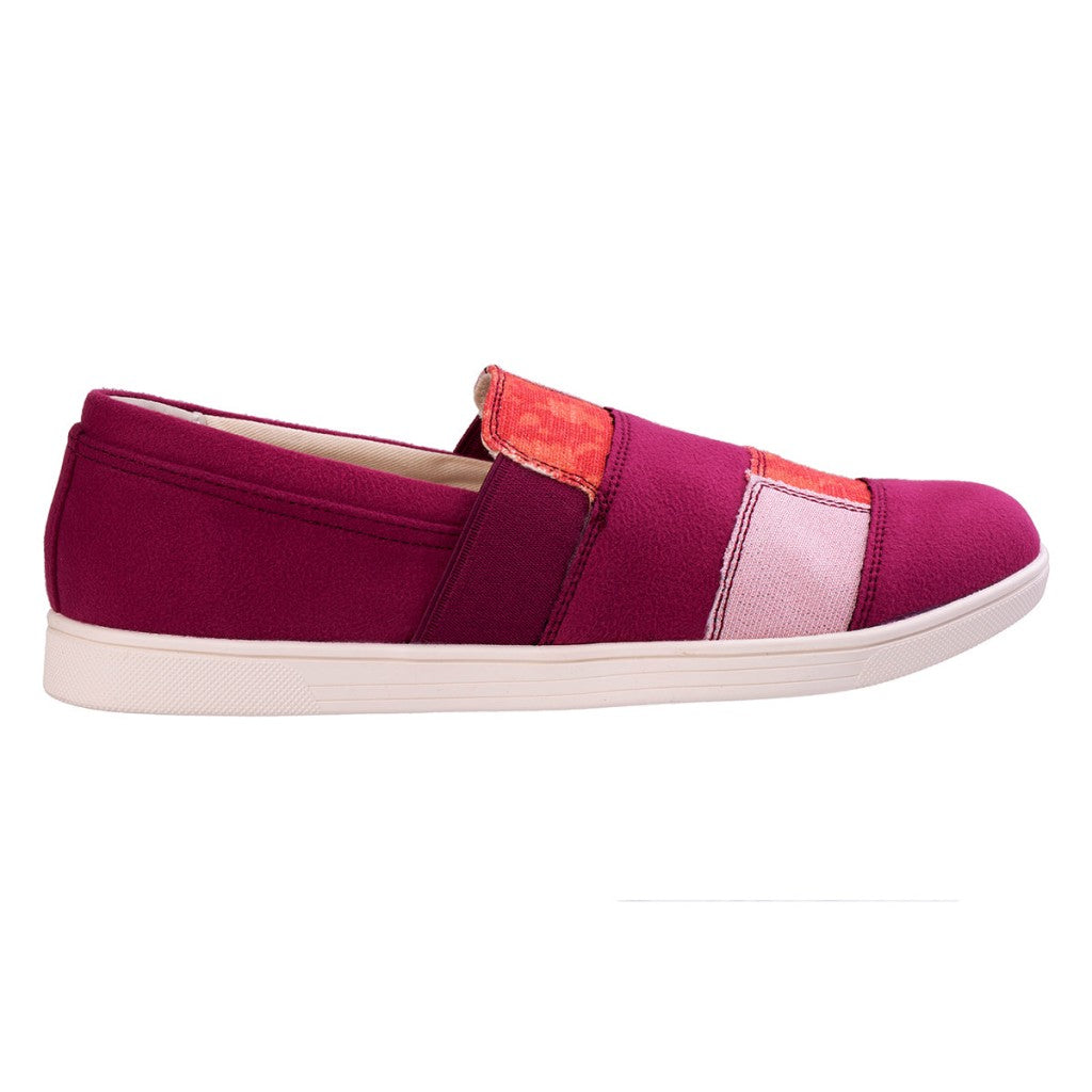 Revitalign Lydia Patchwork Orthotic Comfort Women's Shoes - Red Plum - Product View - 1