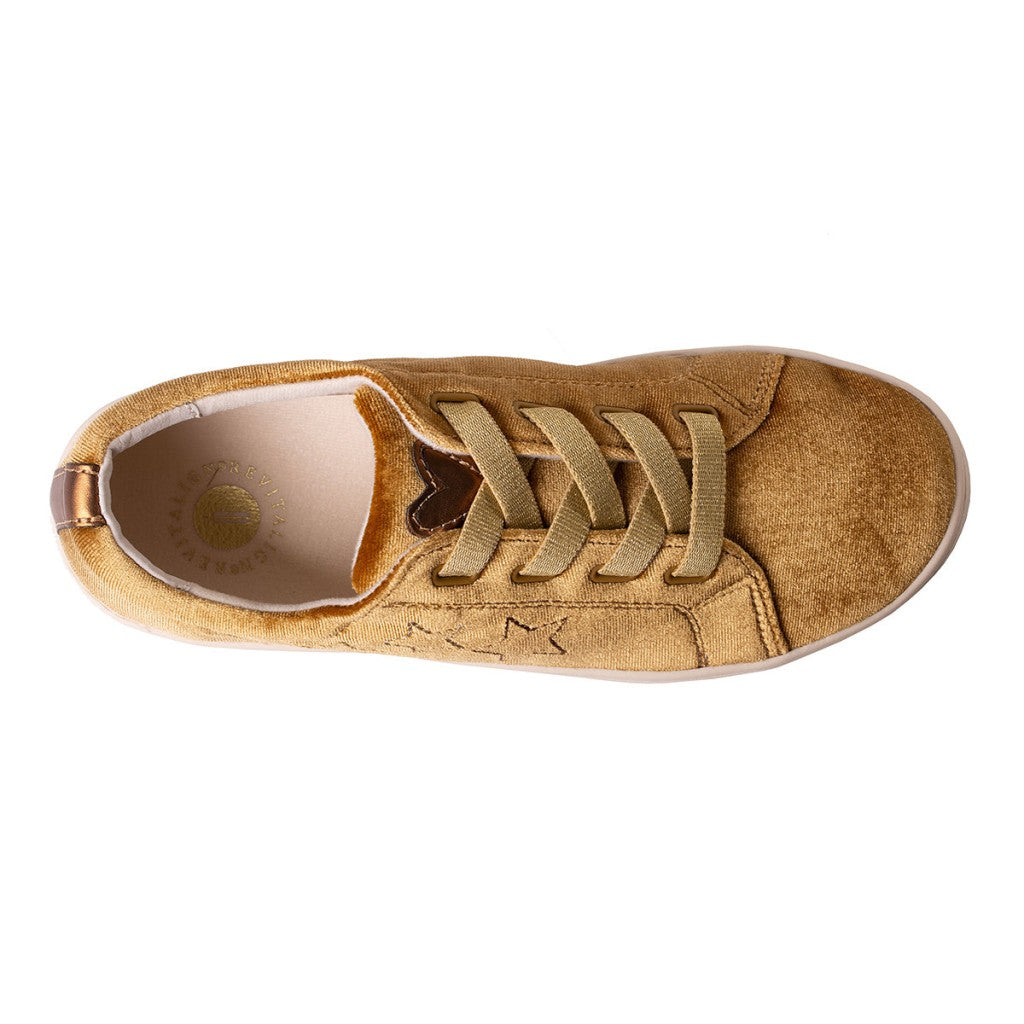 Revitalign Malibu Velvet Orthotic Slip-On Women's Shoes - Gold - Product View - 7