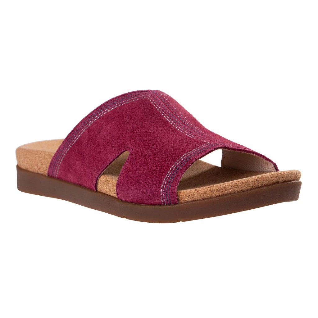 Revitalign Palmetto Slide Women's Sandals in Red Plum