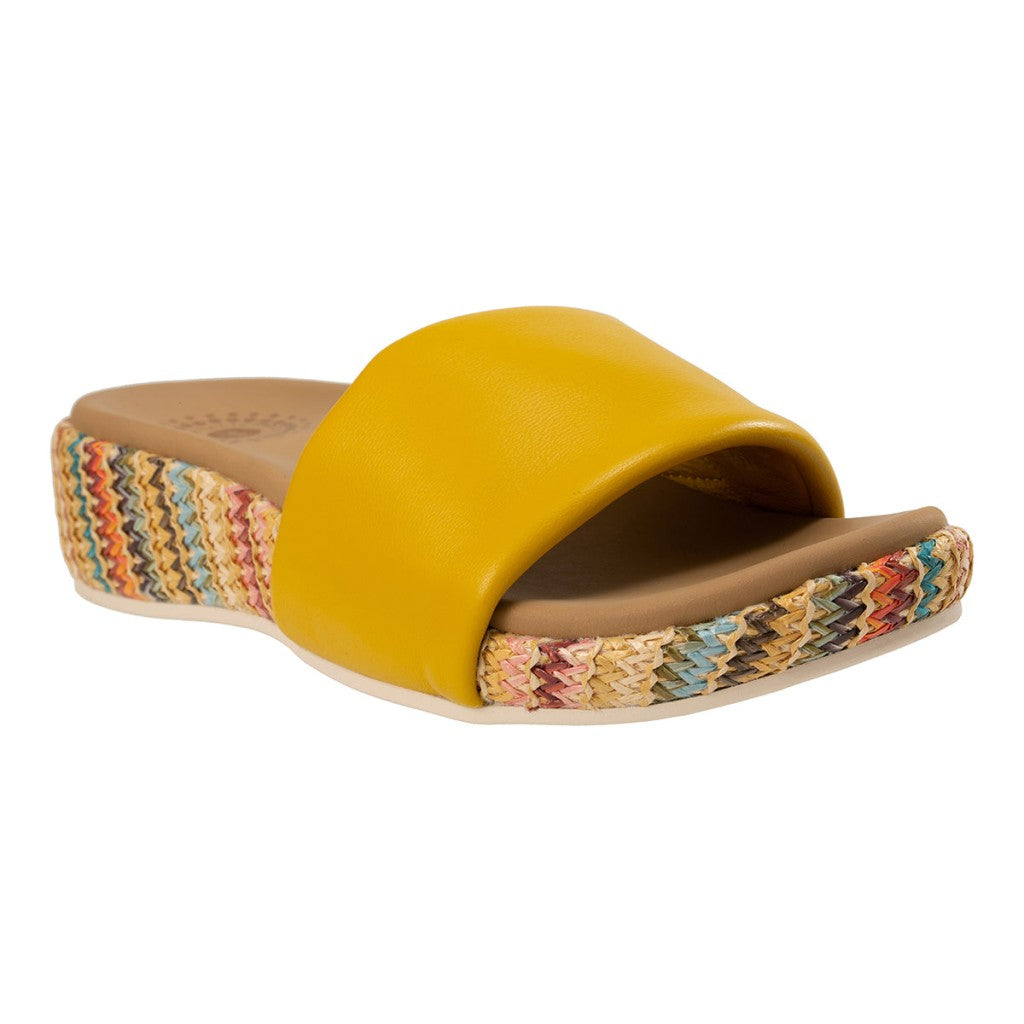 Revitalign Sea Glass Wedge Supportive Women's Sandals in Lemon Curry