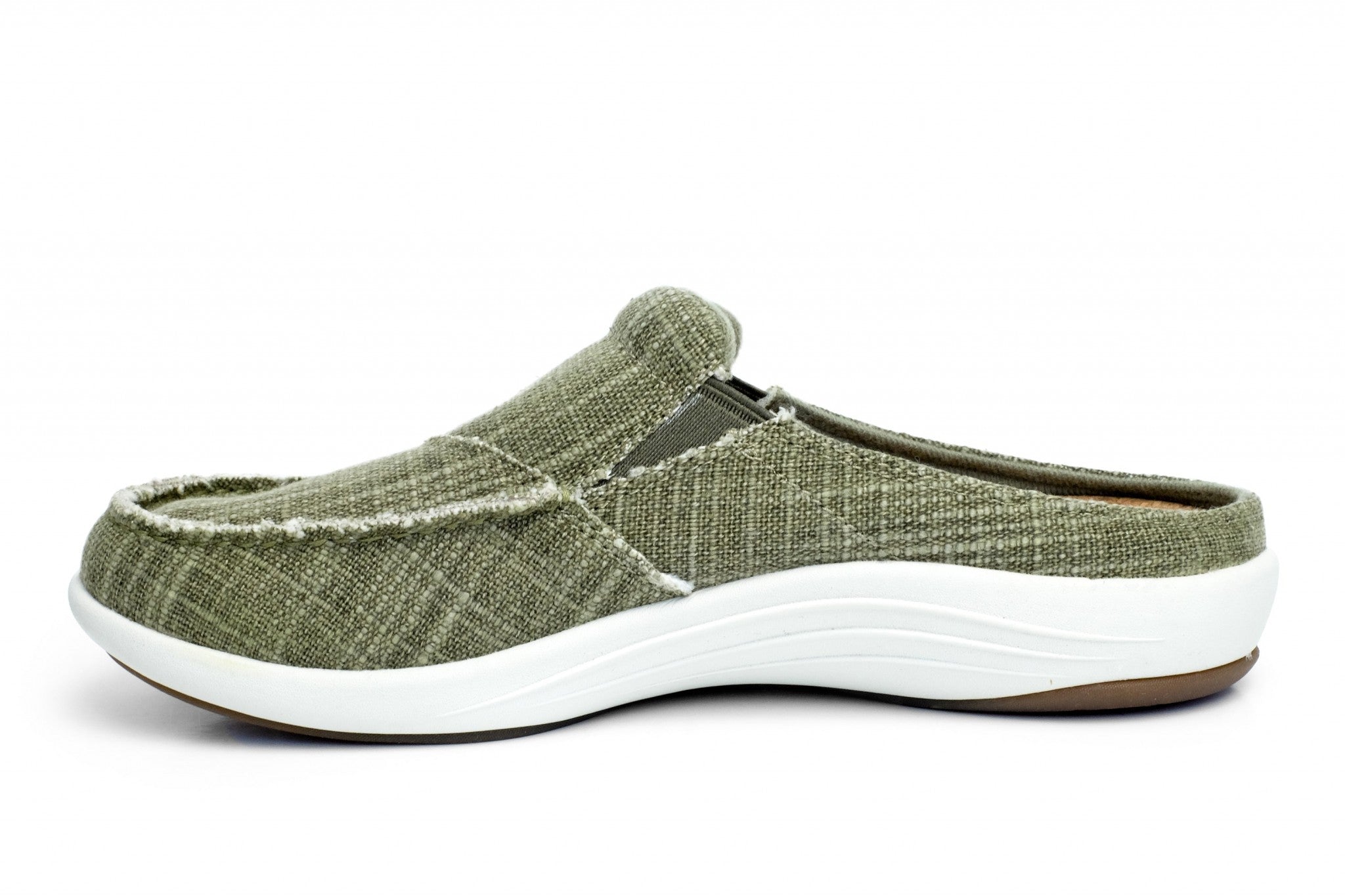 Revitalign Siesta Canvas Slide Supportive Orthotic Women's Shoes - Olive - Product View - 3