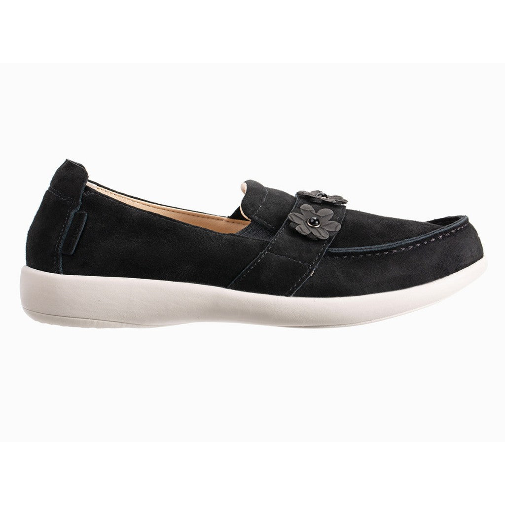 Revitalign Siesta Flower Slip-On Women's Sandals - Black - Product View - 1