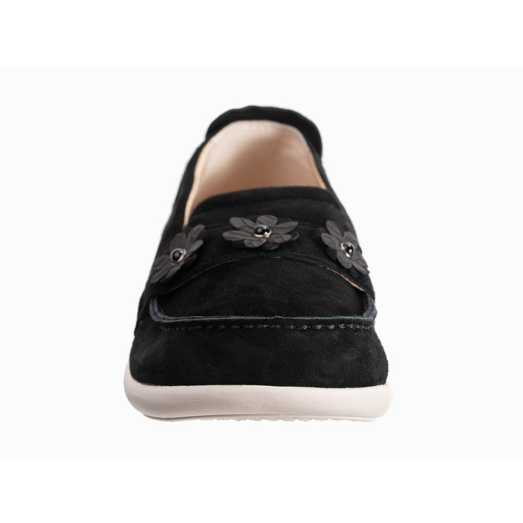 Revitalign Siesta Flower Slip-On Women's Sandals - Black - Product View - 3