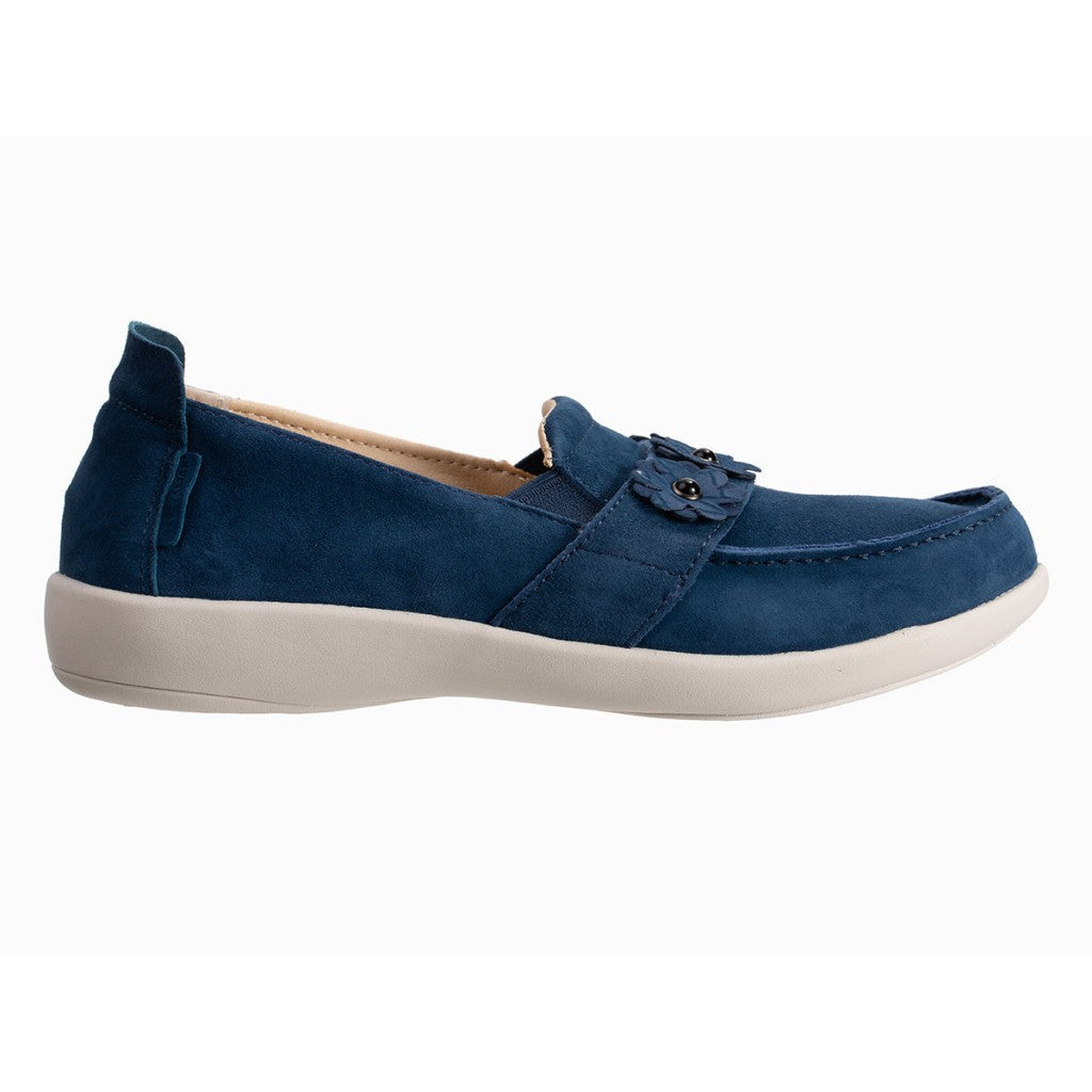 Revitalign Siesta Flower Slip-On Women's Sandals in Marine Blue
