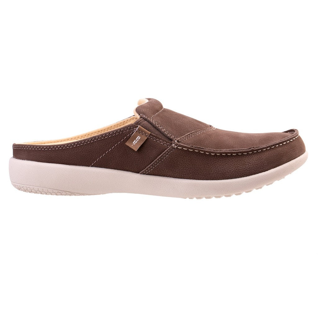 Revitalign Siesta Nubuck Slide Men's Shoes in Fossil