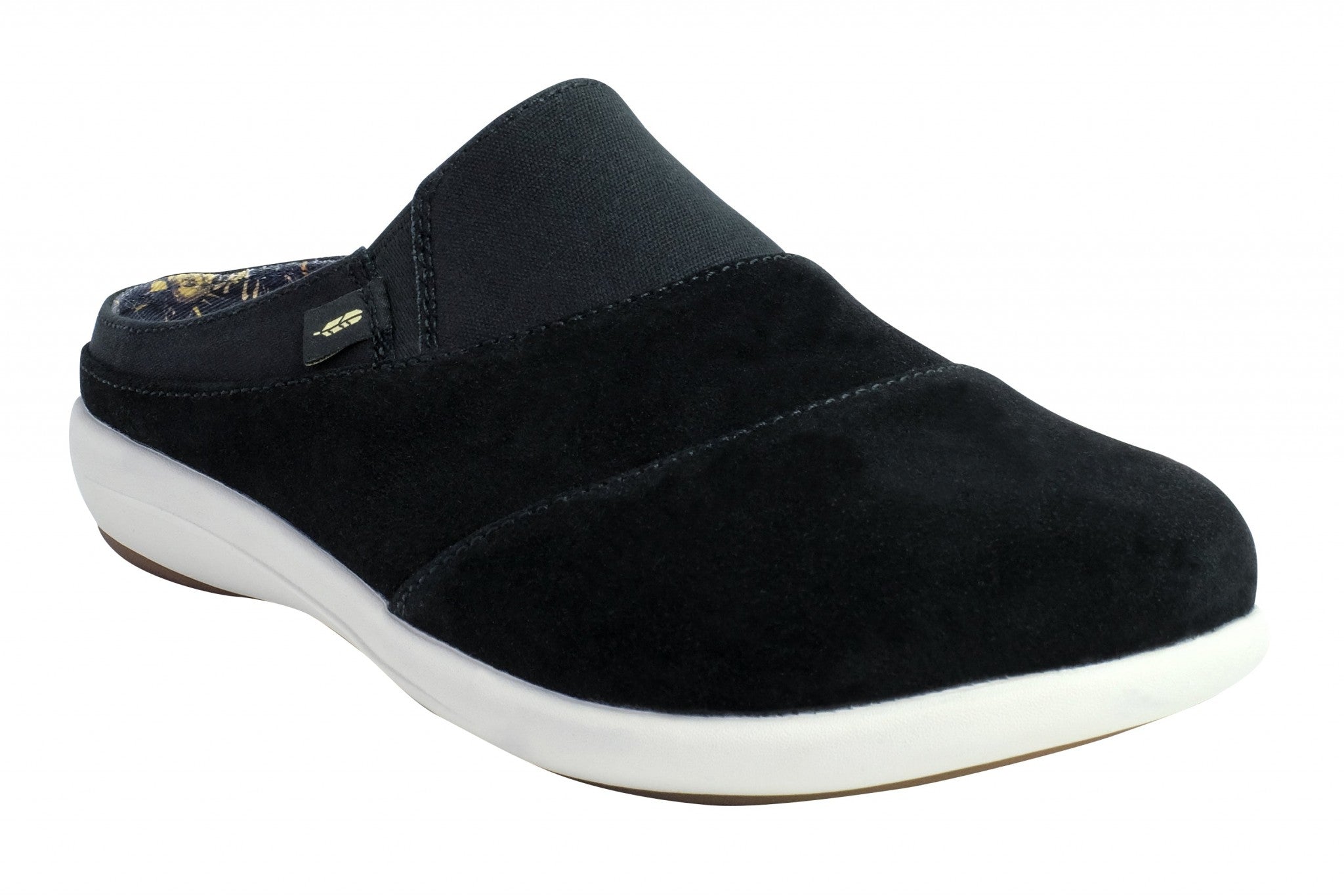 Revitalign Siesta Nuevo Suede Women's Slip-On Shoes - Black - Product View - 2