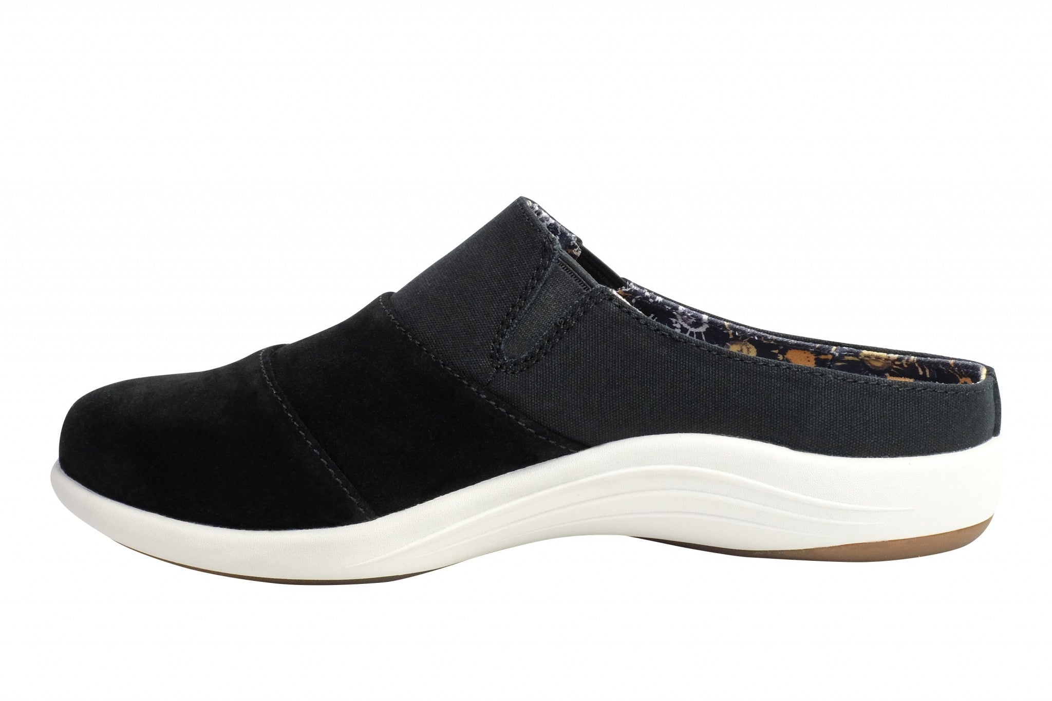Revitalign Siesta Nuevo Suede Women's Slip-On Shoes - Black - Product View - 4