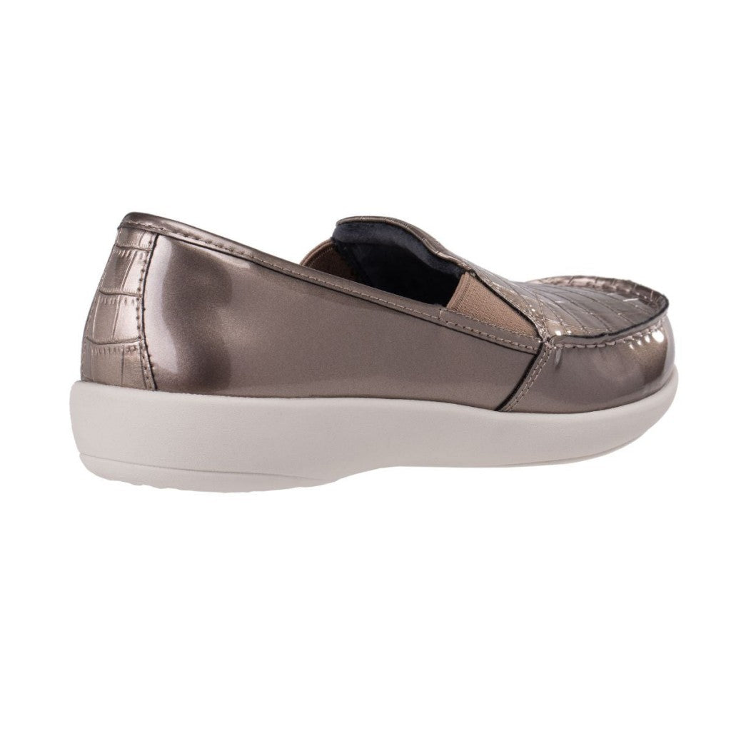 Revitalign Siesta Patent Slip-On Women's Shoes - Metallic Pewter - Product View - 4