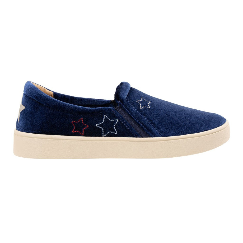 Revitalign Velveteen Slip-On Women's Shoes - Navy - Product View - 1