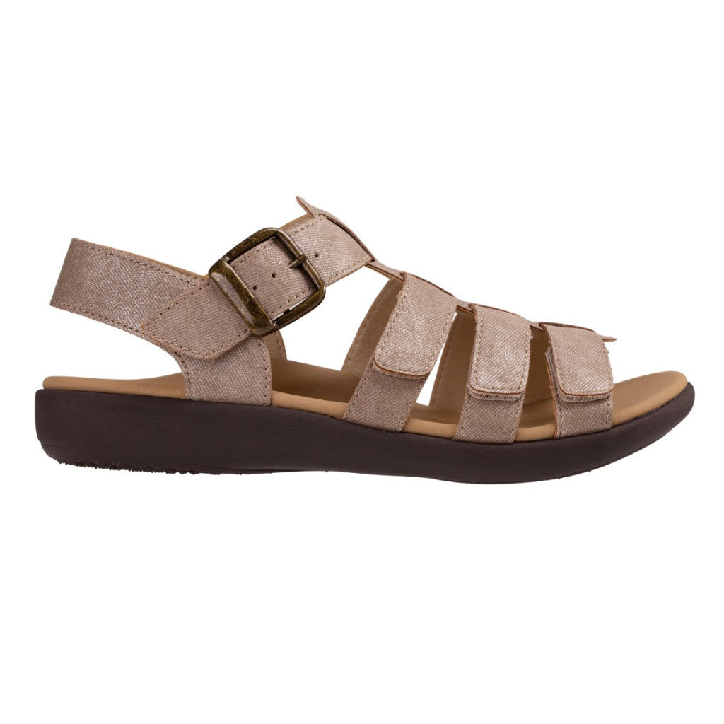 Revitalign Verona Shimmer Supportive Orthotic Women's Sandals in Tan
