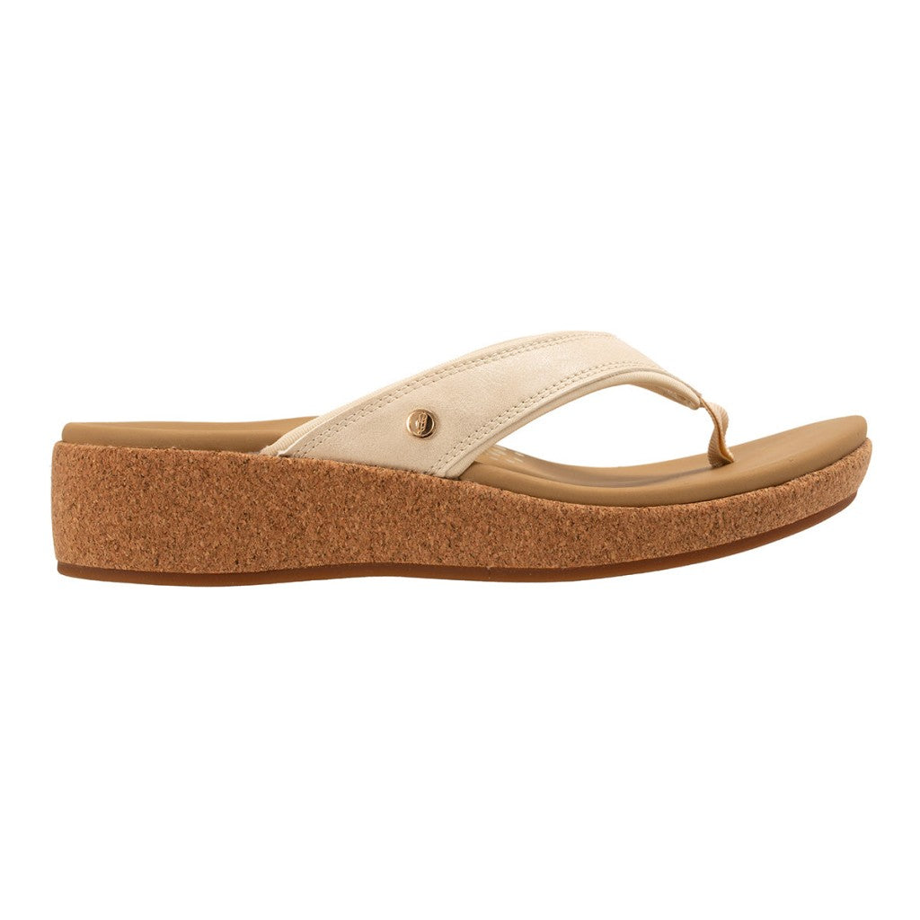 Revitalign Winnie Shimmer Supportive Wedge Women's Sandals in Cream