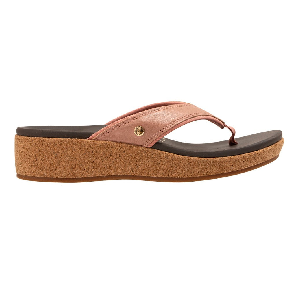 Revitalign Winnie Shimmer Supportive Wedge Women's Sandals in Rose Gold