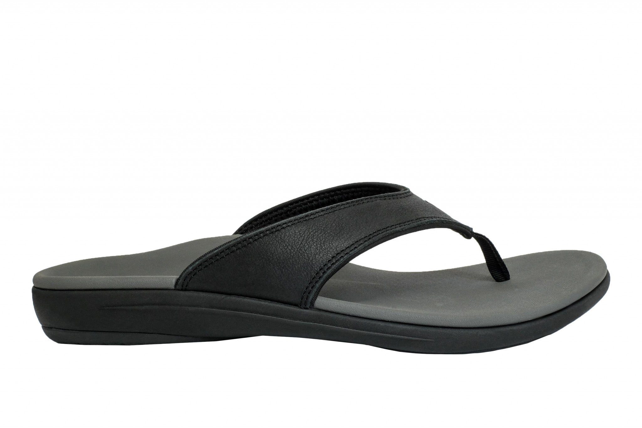 Revitalign Yumi Leather Orthotic Support All-Day Comfort Men's Sandals - Black - Product View - 1