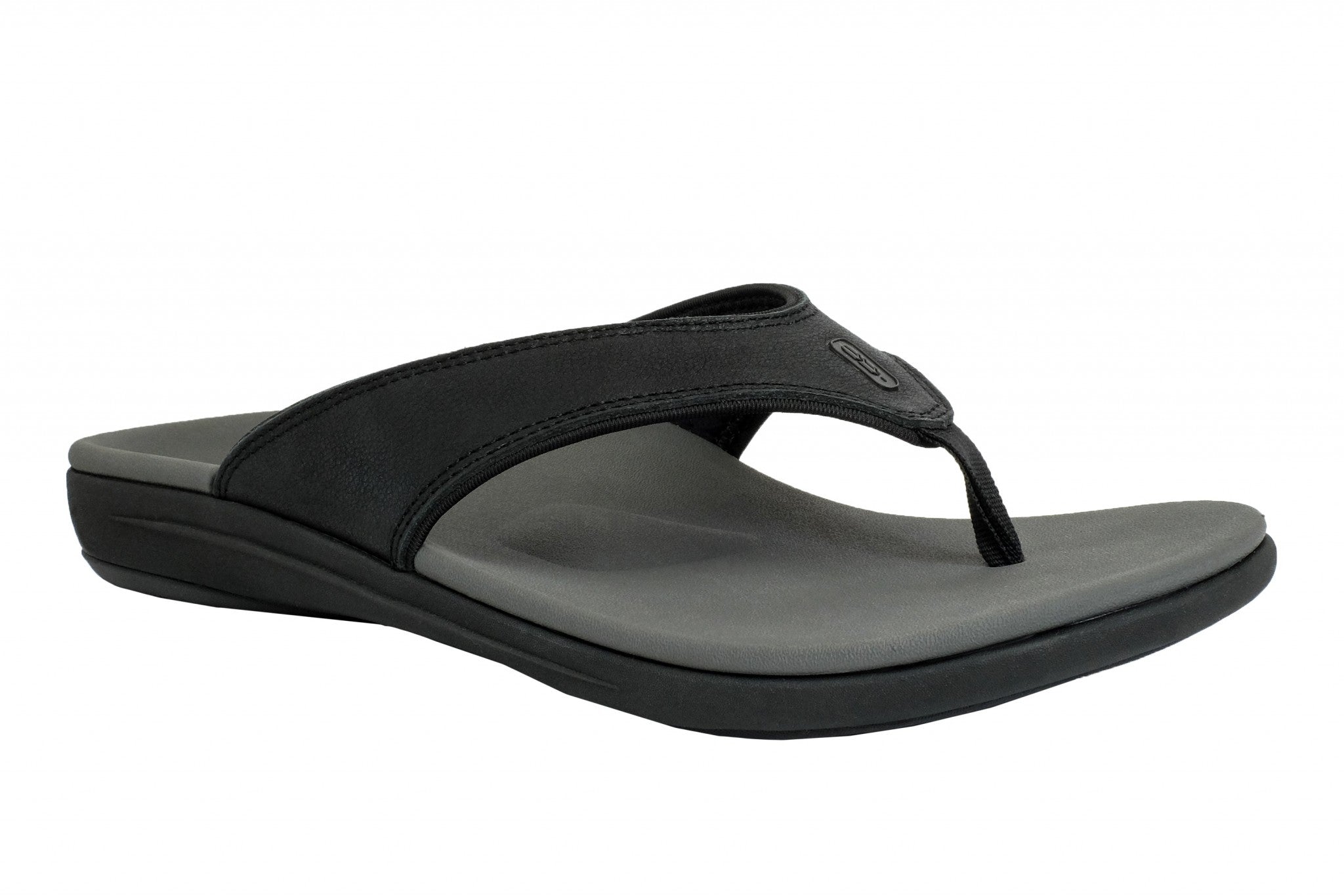Revitalign Yumi Leather Orthotic Support All-Day Comfort Men's Sandals - Black - Product View - 2