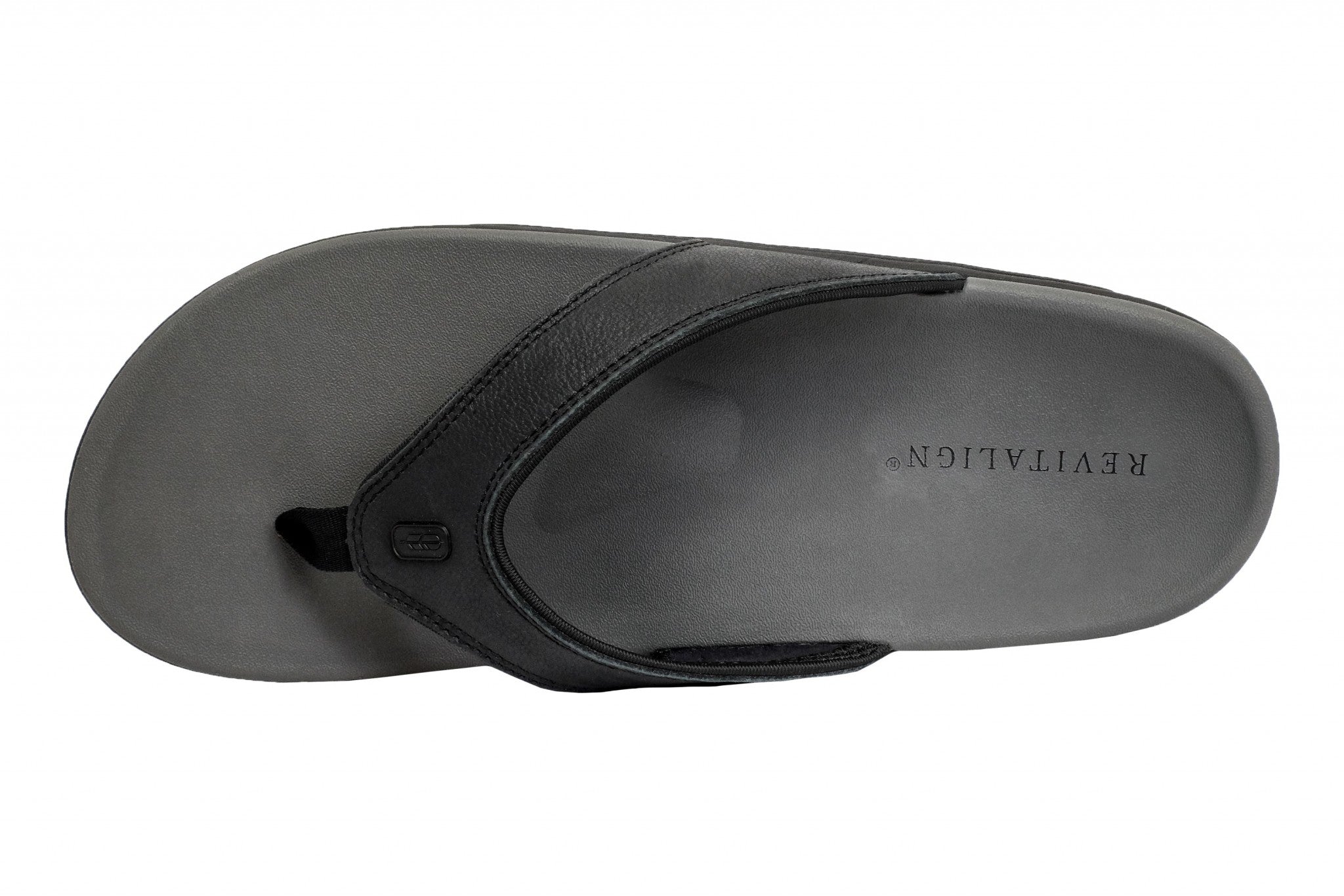 Revitalign Yumi Leather Orthotic Support All-Day Comfort Men's Sandals - Black - Product View - 6