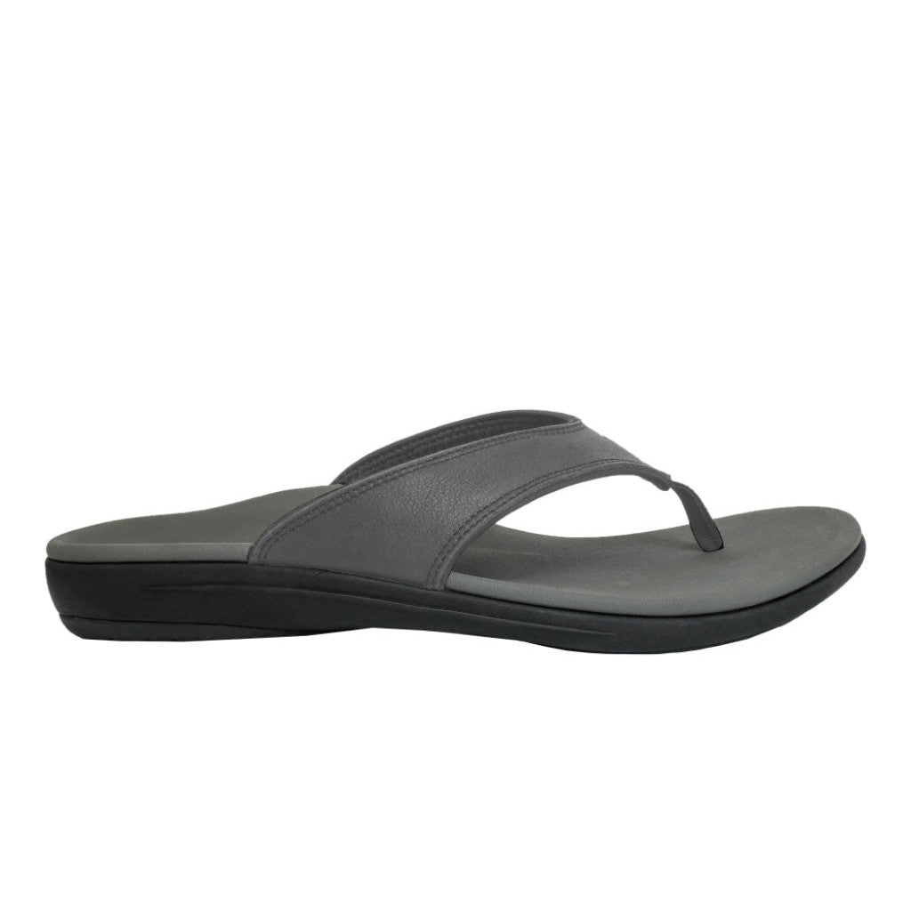 Revitalign Yumi Leather Orthotic Support All-Day Comfort Men's Sandals in Charcoal
