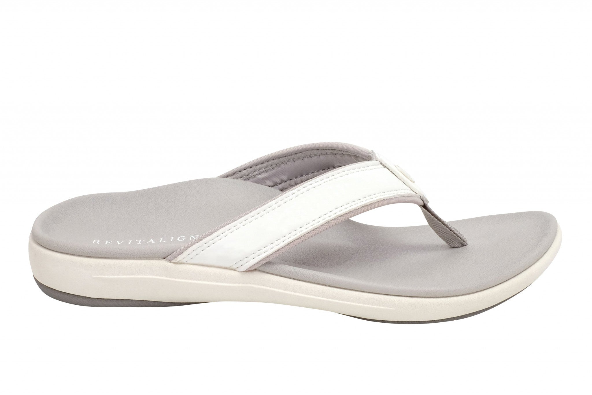 Revitalign Yumi Nuevo Flip Classic Orthotic Comfort Women's Sandals in White/grey