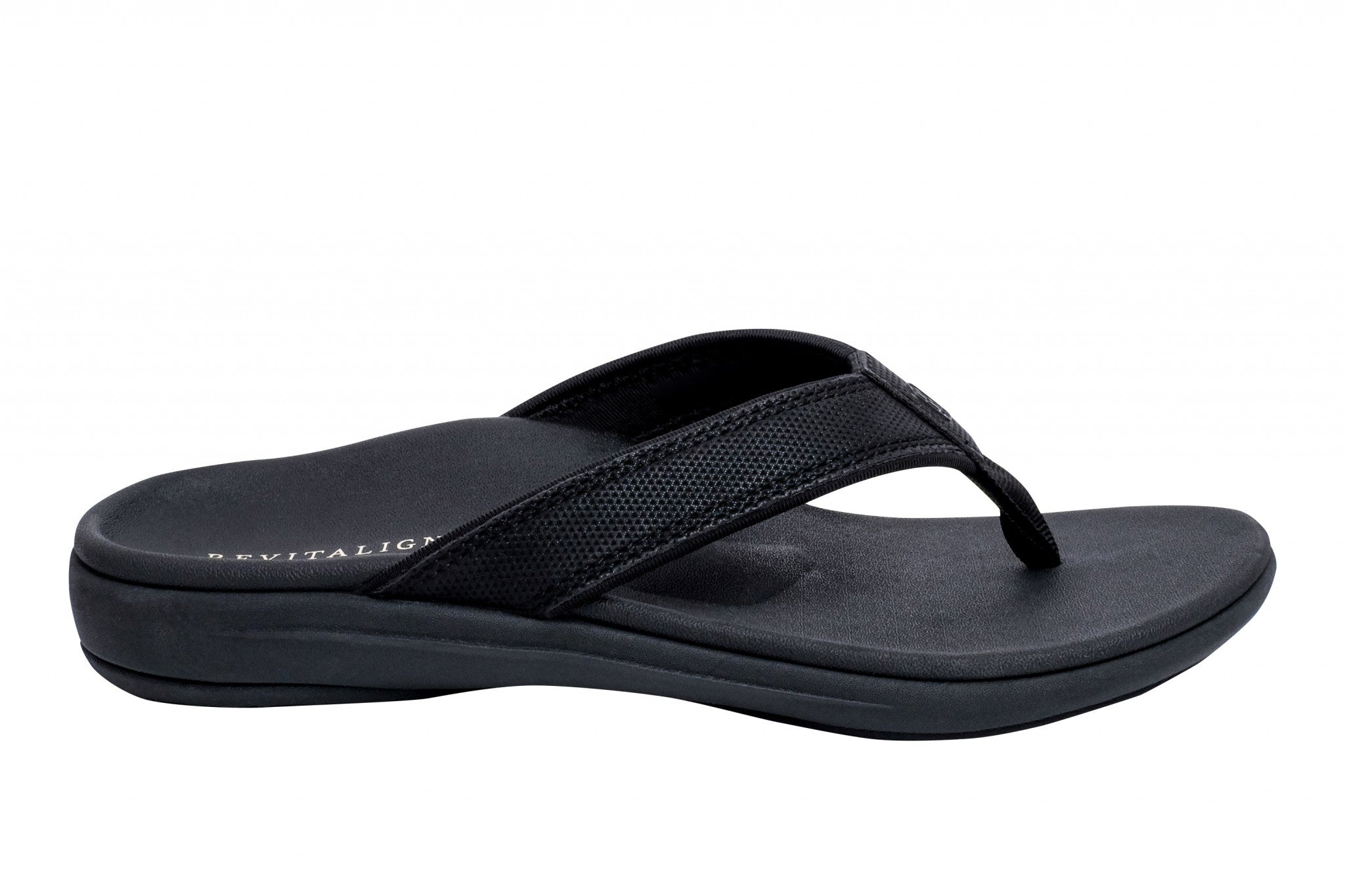 Revitalign Yumi Nuevo Metallic Flip Orthotic Support Women's Sandals - Black - Product View - 1