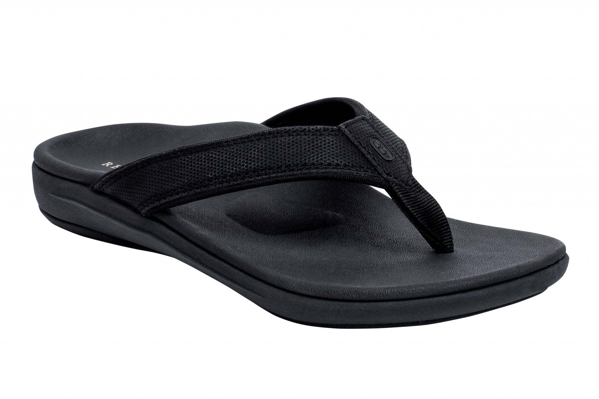 Revitalign Yumi Nuevo Metallic Flip Orthotic Support Women's Sandals - Black - Product View - 2
