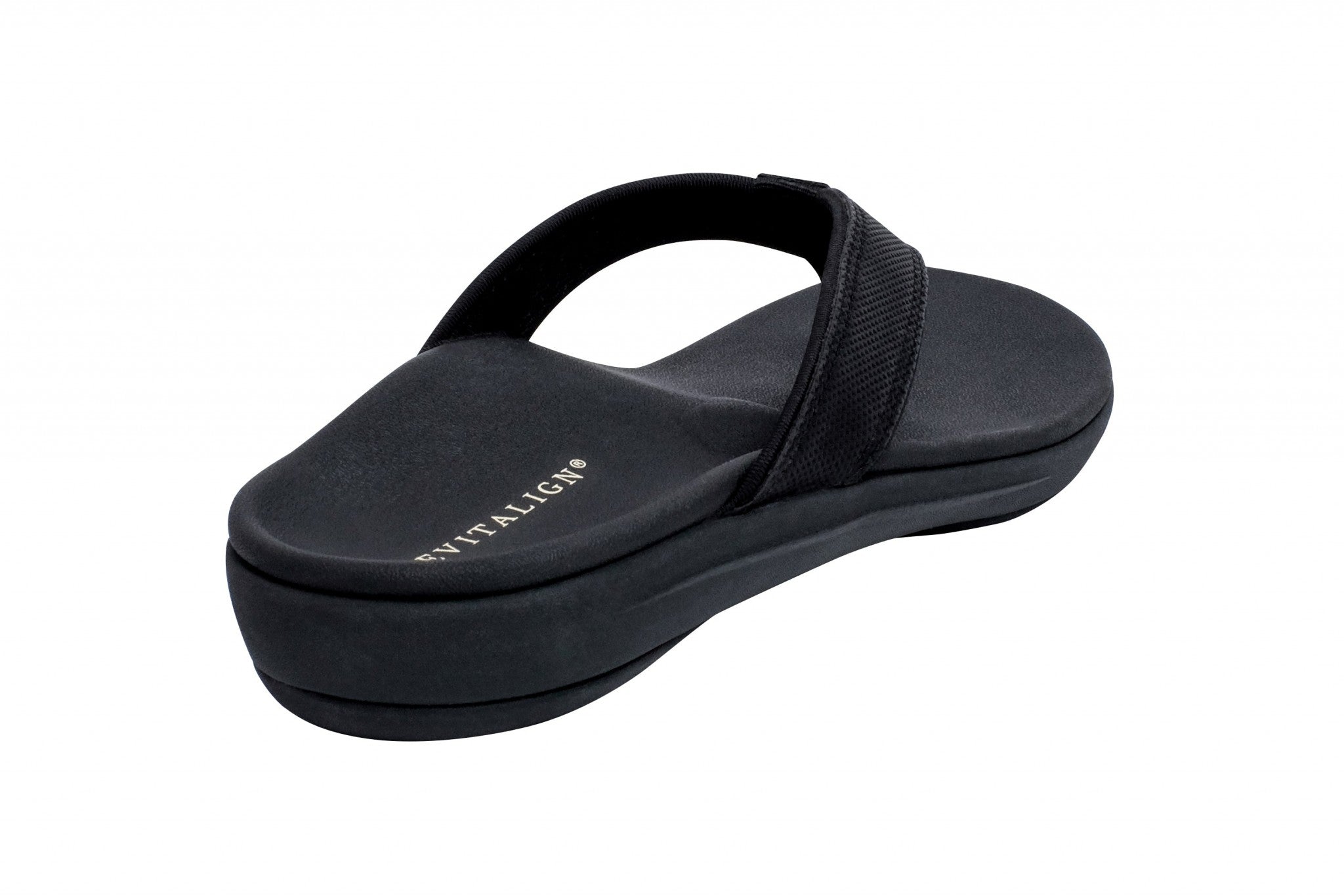 Revitalign Yumi Nuevo Metallic Flip Orthotic Support Women's Sandals - Black - Product View - 3