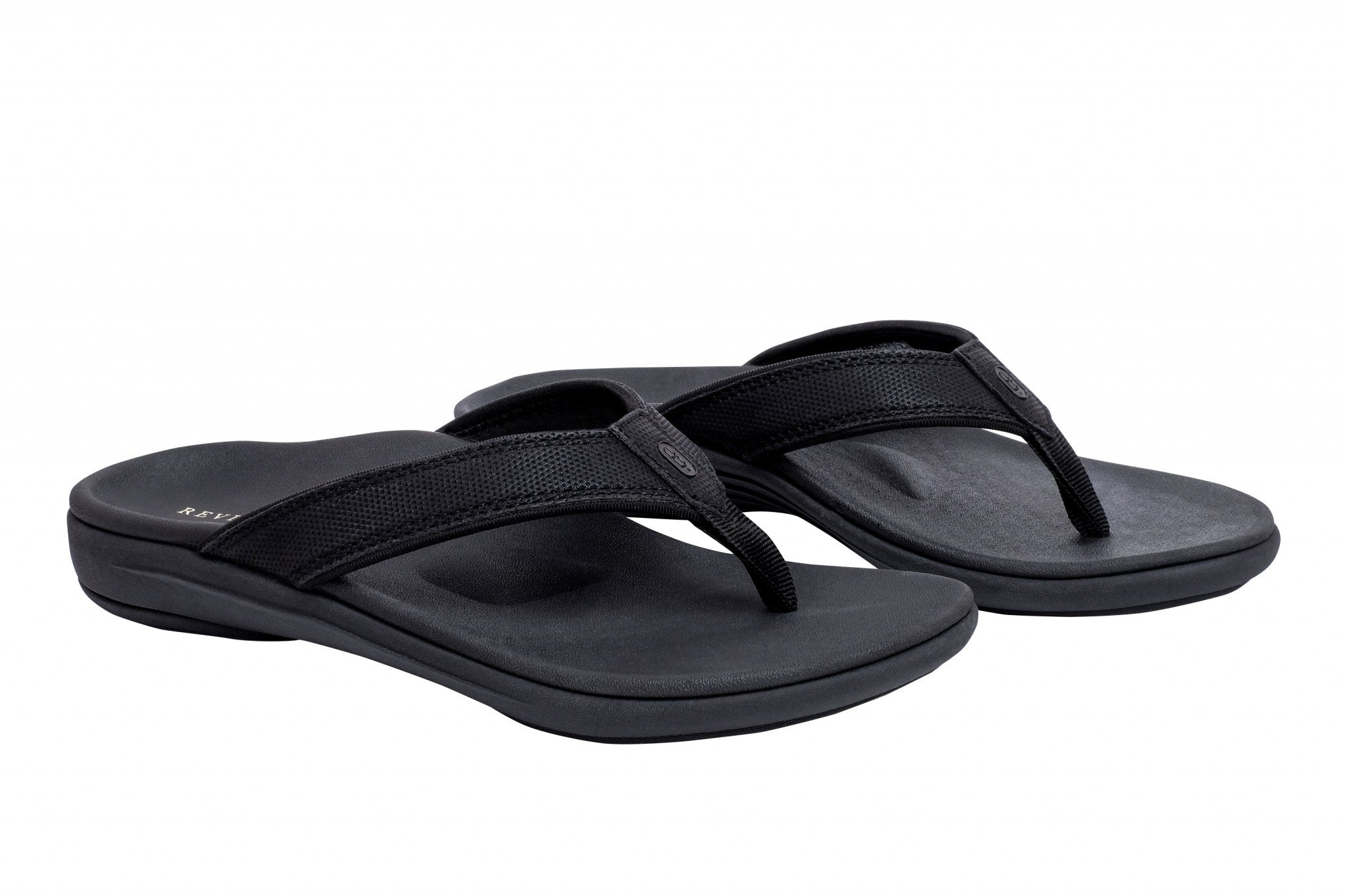 Revitalign Yumi Nuevo Metallic Flip Orthotic Support Women's Sandals - Black - Product View - 7
