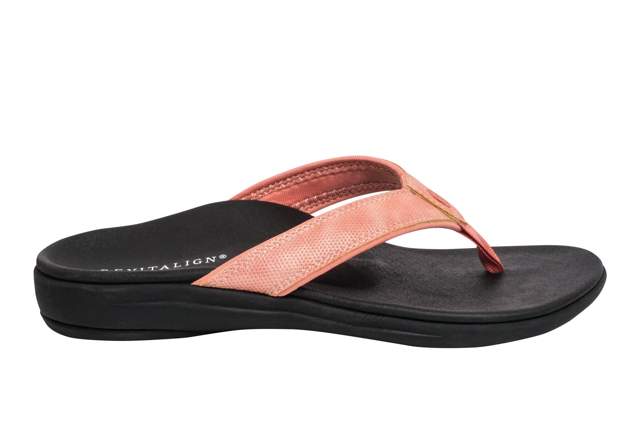 Revitalign Yumi Nuevo Metallic Flip Orthotic Support Women's Sandals in Light Pink
