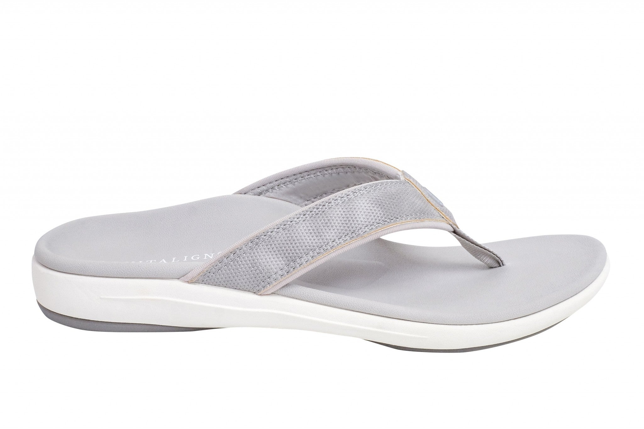 Revitalign Yumi Nuevo Metallic Flip Orthotic Support Women's Sandals in Silver