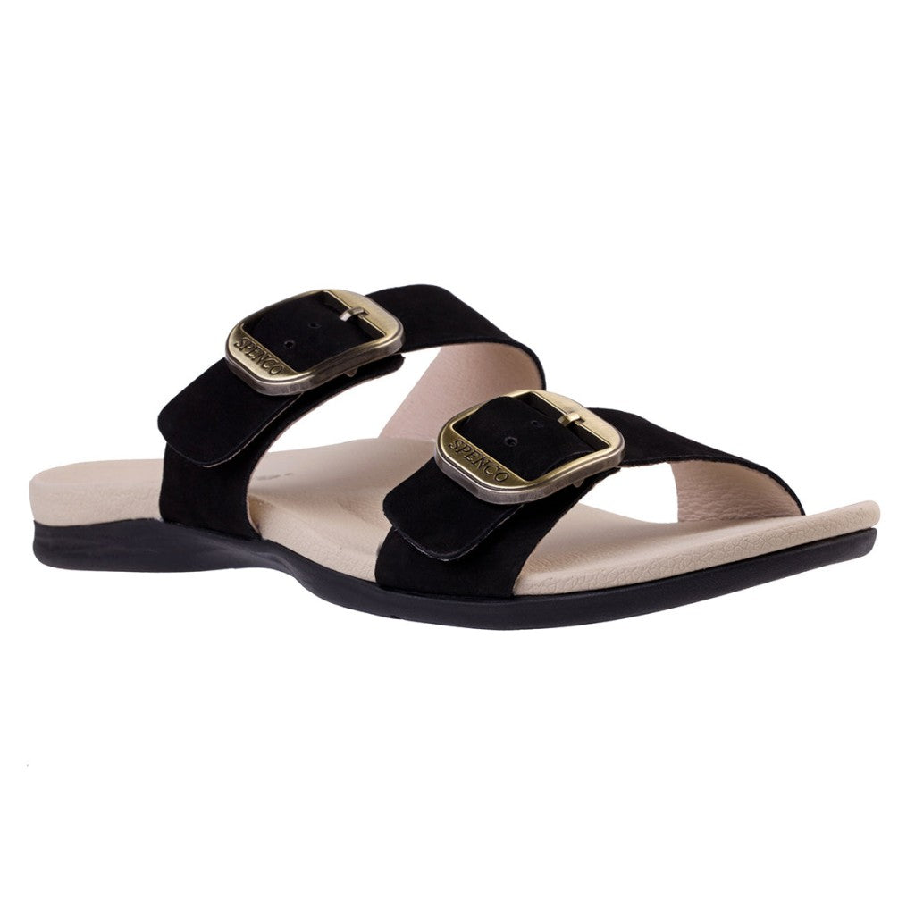 Spenco Crista Slide Classic Full Contact Comfort Women's Sandals - Black - Product View - 2