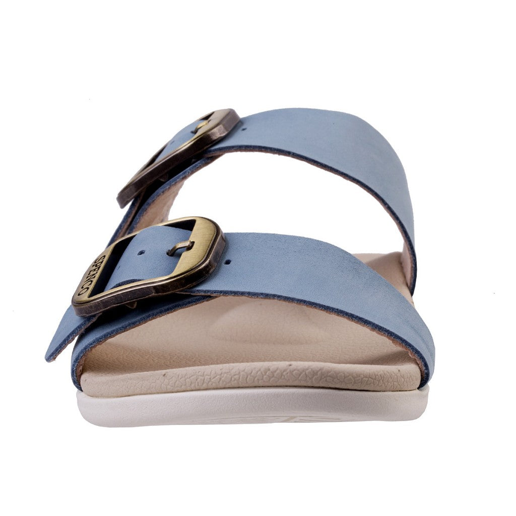 Spenco Crista Slide Women's Sandals - Blue Fog - Product View - 3