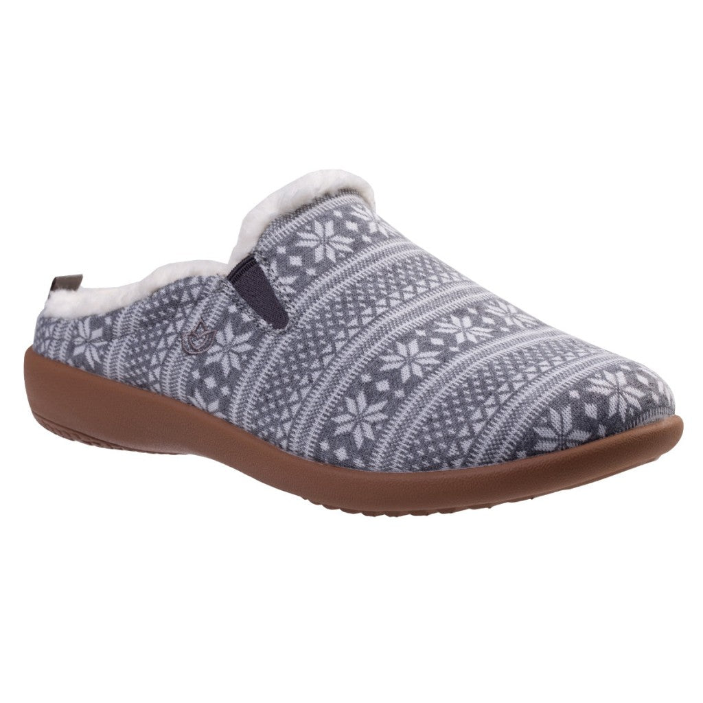 Spenco Dundee Fair Isle Supportive Comfort Women's Slippers - Grey - Product View - 2