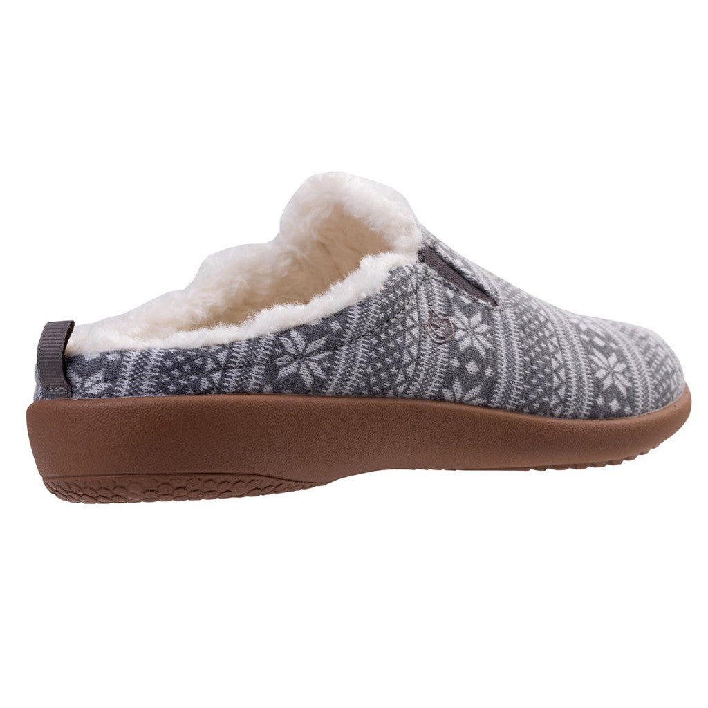 Spenco Dundee Fair Isle Supportive Comfort Women's Slippers - Grey - Product View - 4