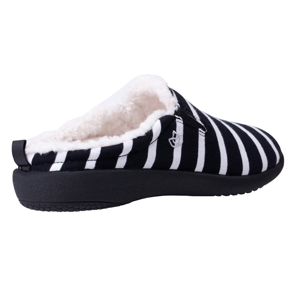 Spenco Dundee Stripe Full Contact Comfort Women's Slippers - Black/white - Product View - 4