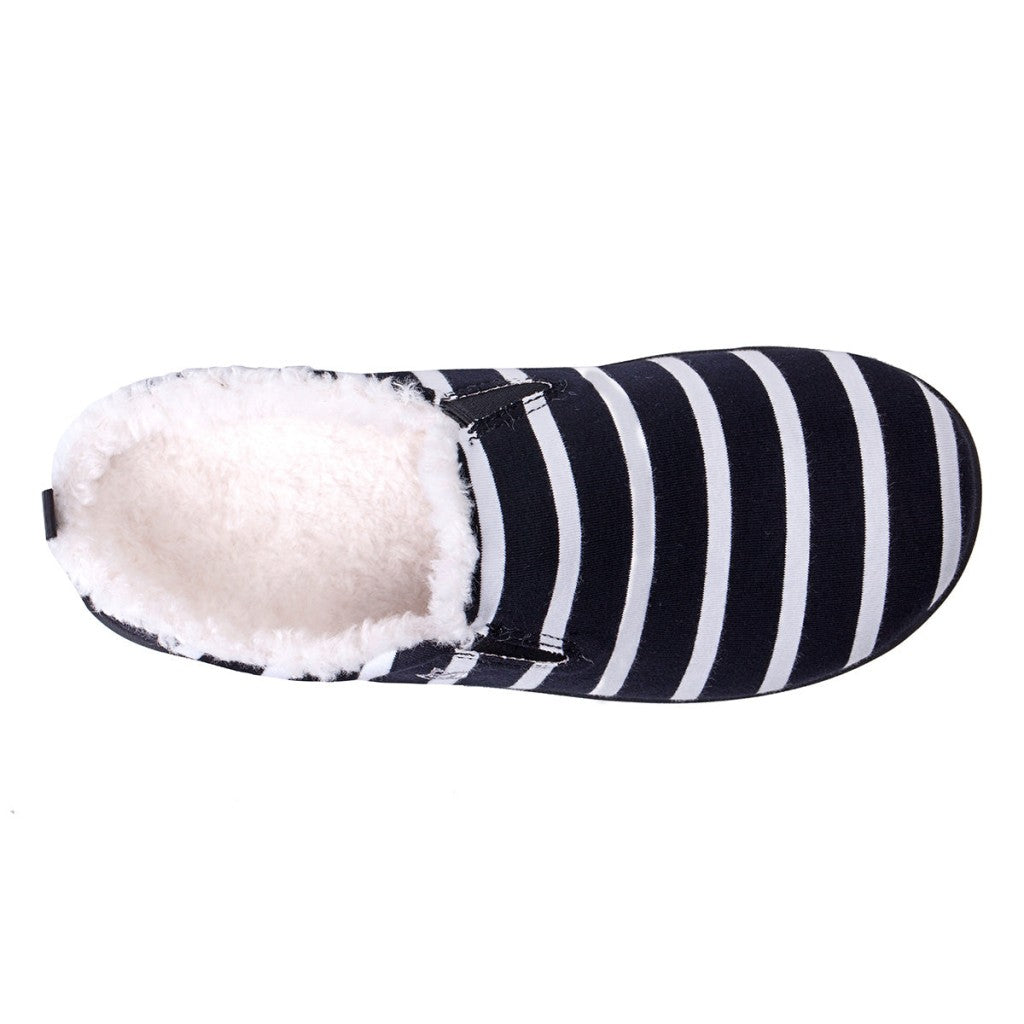 Spenco Dundee Stripe Full Contact Comfort Women's Slippers - Black/white - Product View - 7