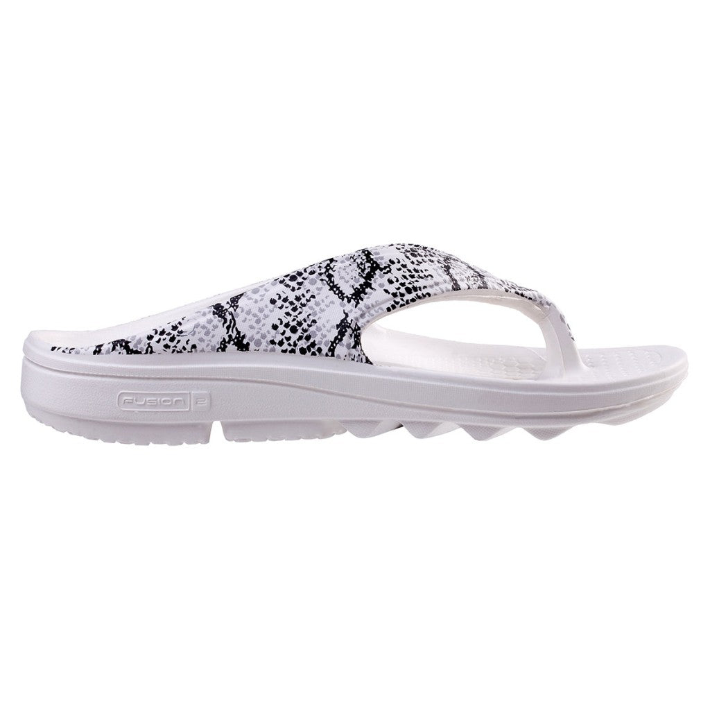 Spenco Fusion 2 Safair Supportive Recovery Women's Sandals - White Snake - Product View - 1