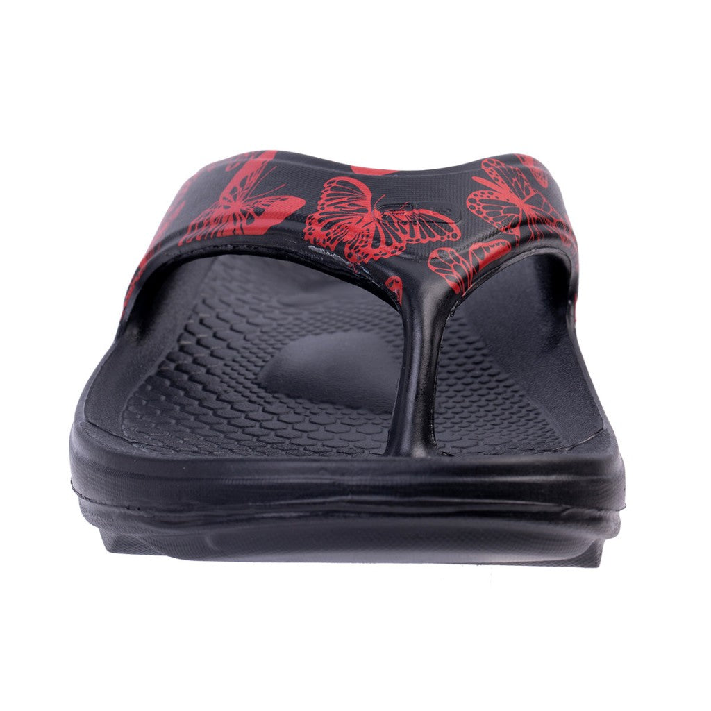 Spenco Fusion Butterfly Women's Sandals - Black/red - Product View - 3
