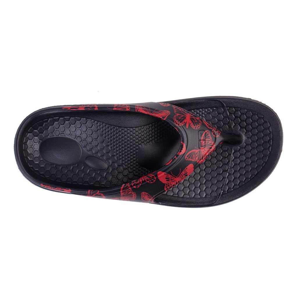 Spenco Fusion Butterfly Women's Sandals - Black/red - Product View - 7