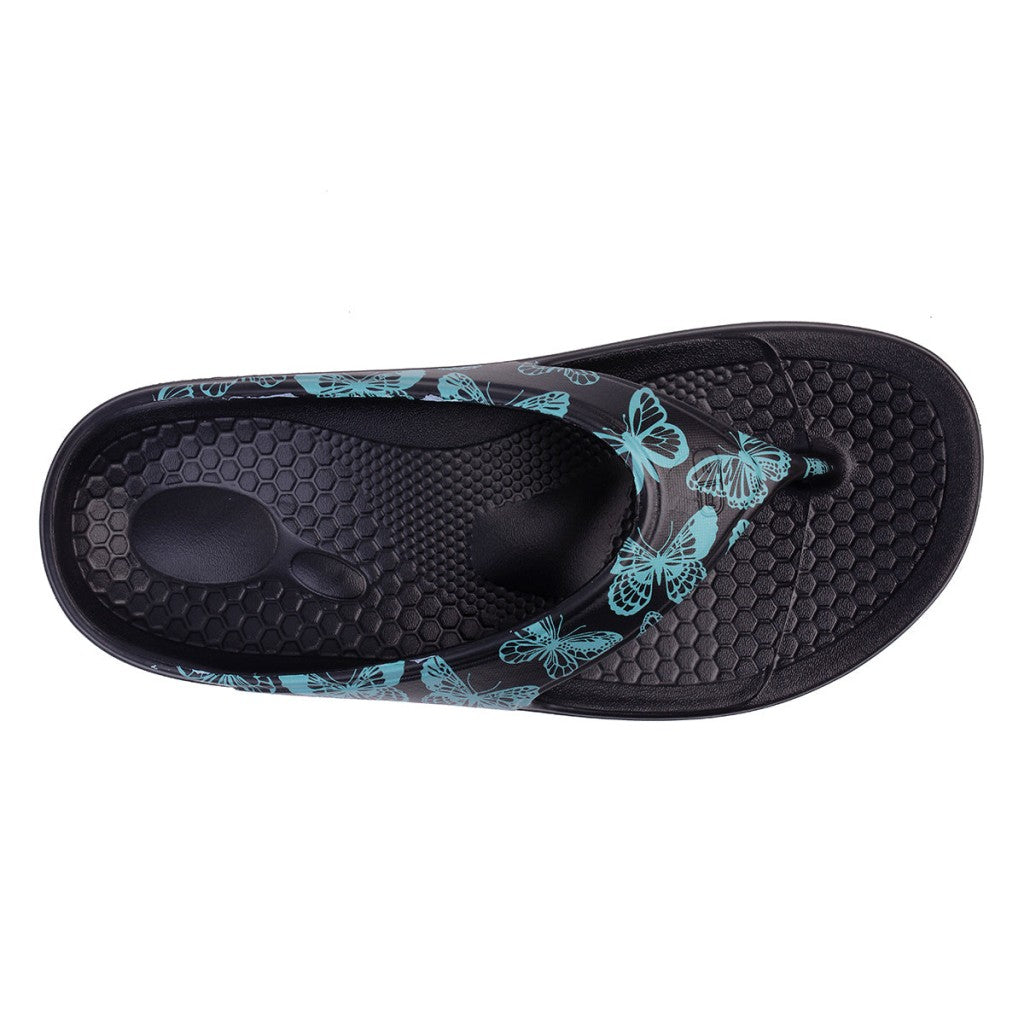 Spenco Fusion Butterfly Women's Sandals - Black/teal - Product View - 7