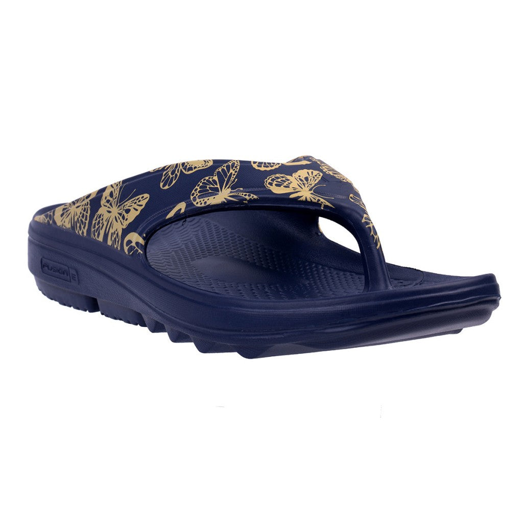 Spenco Fusion Butterfly Women's Sandals - Navy/yellow - Product View - 2