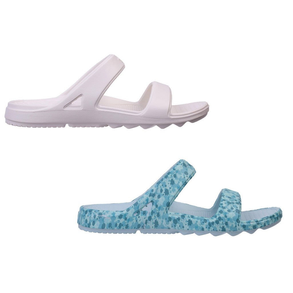 Spenco Fusion Slim Splash 2-Pack Women's Sandals - Blue Glass/white - Product View - 1