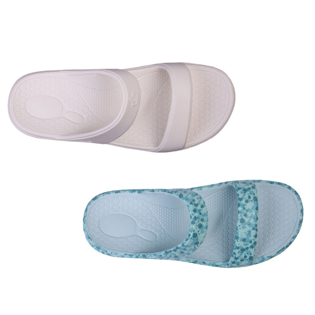 Spenco Fusion Slim Splash 2-Pack Women's Sandals - Blue Glass/white - Product View - 6